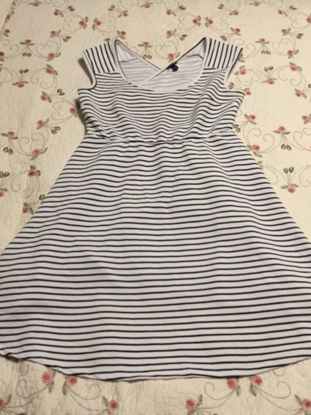 torrid White and Black Striped Sleeveless Casual Dress